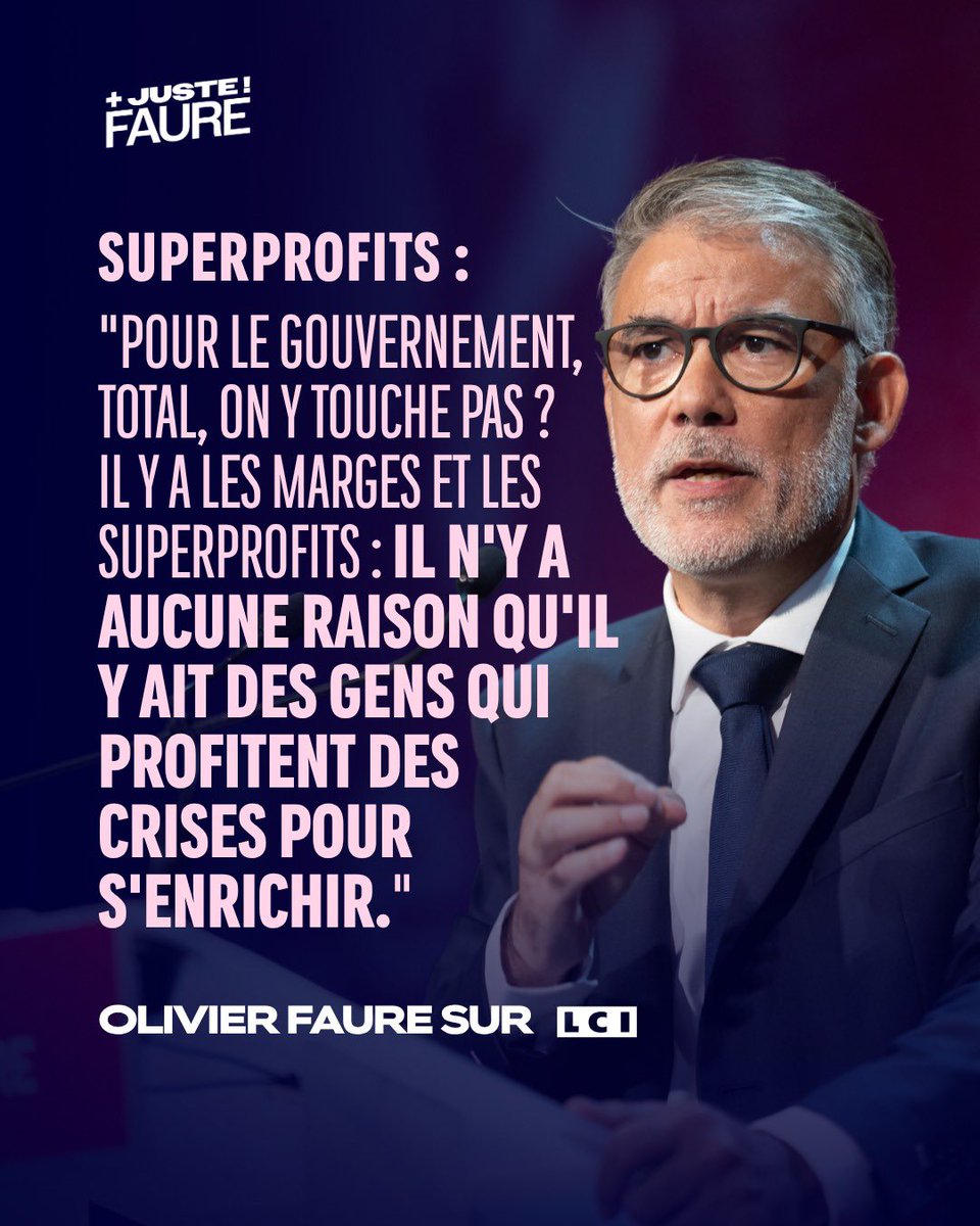 avecfaure2027's tweet photo. Superprofits : « Pour le gouvernement, Total, on y touche pas ? Il y a les marges et les superprofits : Il n’y a aucune raison qu’il y ait des gens qui profitent des crises pour s’enrichir. »

#AvecFaure2027 https://t.co/TPia3cQsYu