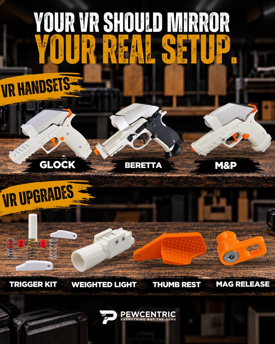 pewcentric's tweet photo. Want your dry fire to feel more like live fire? 🔥

CT3D Studio’s handsets and ACE VR upgrades are built for competition shooters.

We’ll have a VR station at the Pewcentric vendor table + $800+ in prizes at Indiana State.

👉 https://t.co/pIyCOaWkQs

#Pewcentric #CT3DStudio https://t.co/IMq1Tn1FR9