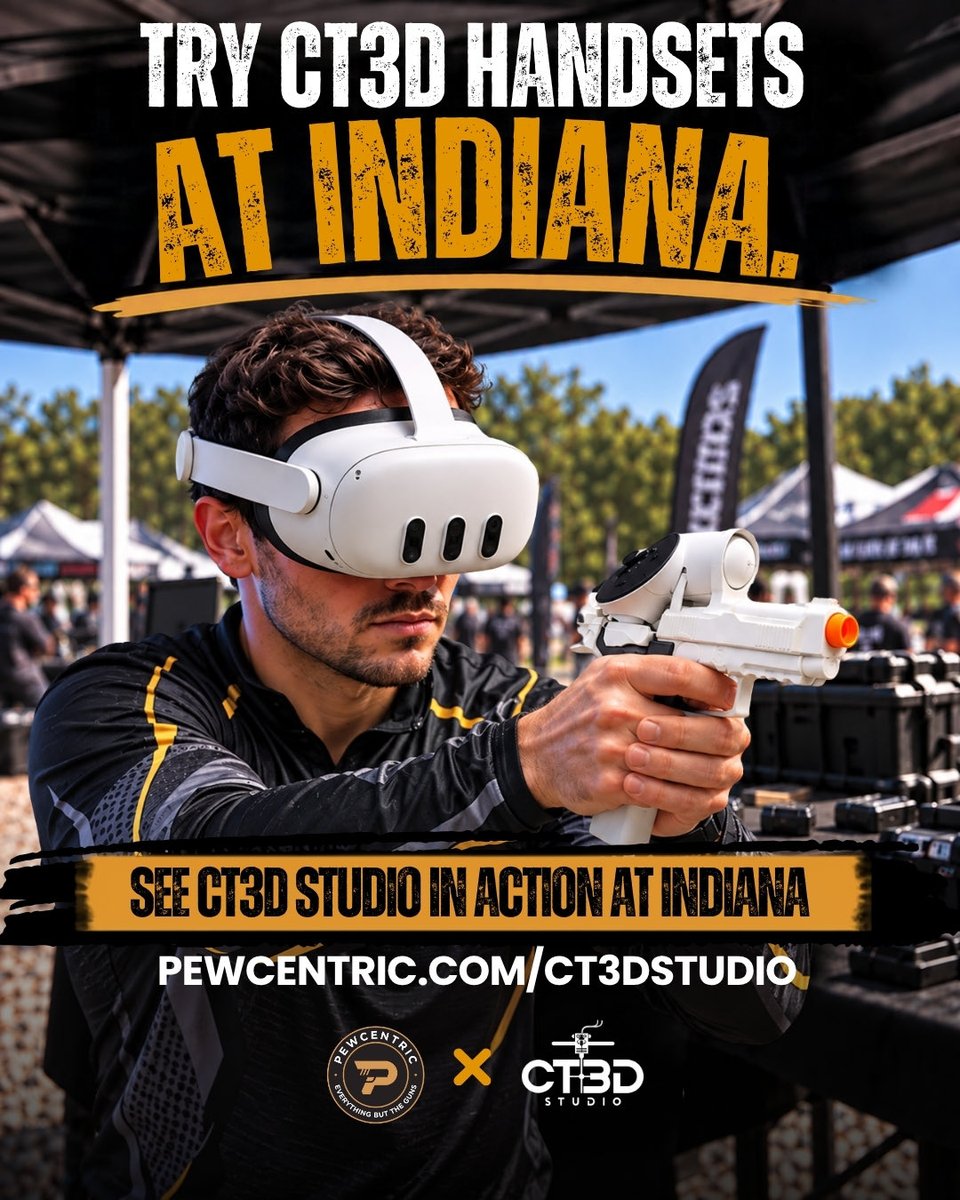 pewcentric's tweet photo. Want your dry fire to feel more like live fire? 🔥

CT3D Studio’s handsets and ACE VR upgrades are built for competition shooters.

We’ll have a VR station at the Pewcentric vendor table + $800+ in prizes at Indiana State.

👉 https://t.co/pIyCOaWkQs

#Pewcentric #CT3DStudio https://t.co/IMq1Tn1FR9