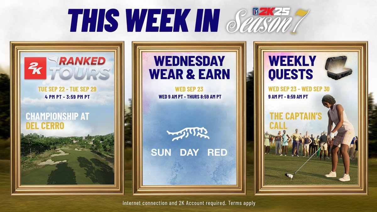 PGATOUR2K's tweet photo. Swing onto the leaderboards This Week in #PGATOUR2K25 ⛳ 

Read More: https://t.co/0u2uvYxTkA https://t.co/oiXeWjNLpn