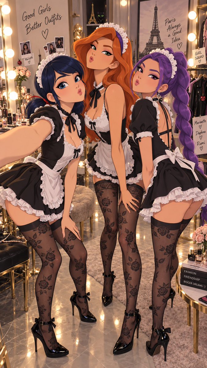 Emmawatson34552's tweet photo. #marinettedupaincheng #rumikpopdemonhunters #daphneBlake
#Maids
#liveaction #grouppicture 
Animated style and live action style https://t.co/Me5iWUaKKg