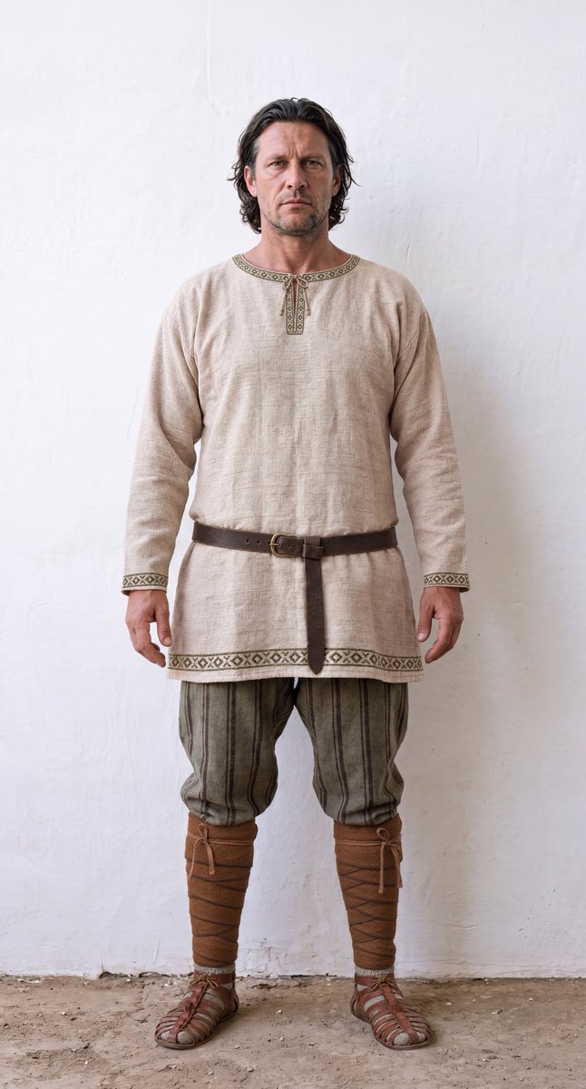 Benwgrimes's tweet photo. Continuing my work on my Roman AI project. This is my interpretation of the Romano-Greco Cherusci chieftain Arminius. 

He's wearing iron accurate textiles and since he defected from the Roman army it's plausible that he would be wearing a some early Kalkriese type Lorica Segmentata armor. The sword is a Roman Spatha which was preferred amongst Germanic tribes.   

Each AI wardrobe component is meticulously masked and assembled in photoshop so consistency across video scenes is possible with any version.