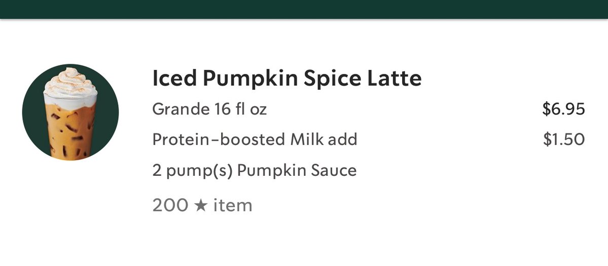 AdharaDukedom's tweet photo. a psl w/ the protein milk: part of a balanced breakfast! https://t.co/pIzYTXBw8V