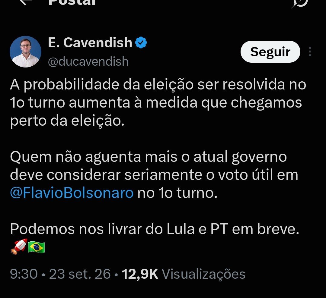toninhodocall's tweet photo. Senhores, DECLARO LULA ELEITO NO PRIMEIRO TURNO.

Meu radar acabou de apitar aqui. https://t.co/DU9oz7kMHX