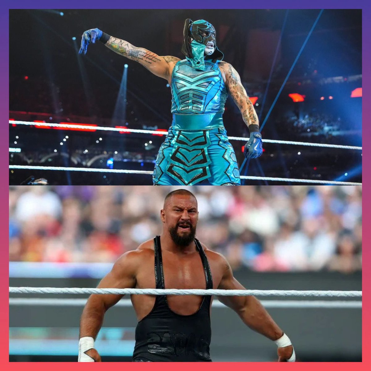 wrestleSzn01's tweet photo. I think these two are the strongest candidates to win Money in the Bank.

The fact that Penta was added to the match makes me think he could be the one walking away with the briefcase.

That said, I could also see WWE pulling the trigger on Bron Breakker. https://t.co/91wWUbXclX