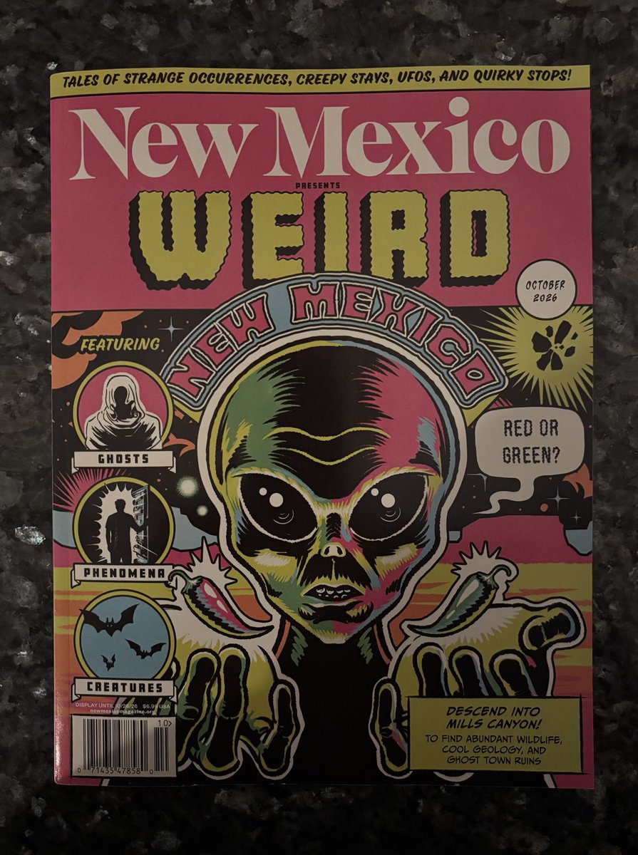 NUFOHRC's tweet photo. Coming soon to a newsstand near you! Executive Director David Marler talks with Julian Dossett about NM sightings from the early 1950's. So tell us, are you red or green? #NewMexicoMagazine #NUFOHRC https://t.co/yF6n3xdR8B