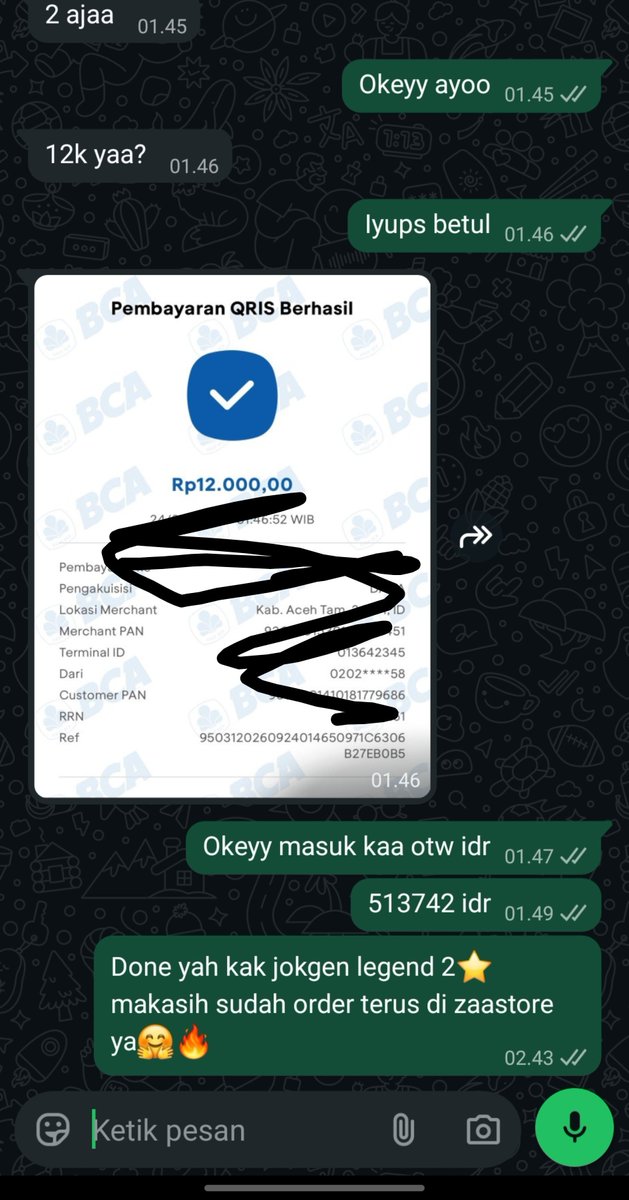 Zaaa_store12's tweet photo. Done lagi ya jokgen legend 2⭐️ 🤗🔥

Next order bisa DM/WA admin di bio ya guysh📩🤗🔥
#zonauang #zonajanan #zonacua. #jokimlbb https://t.co/HkpiGzs7HW