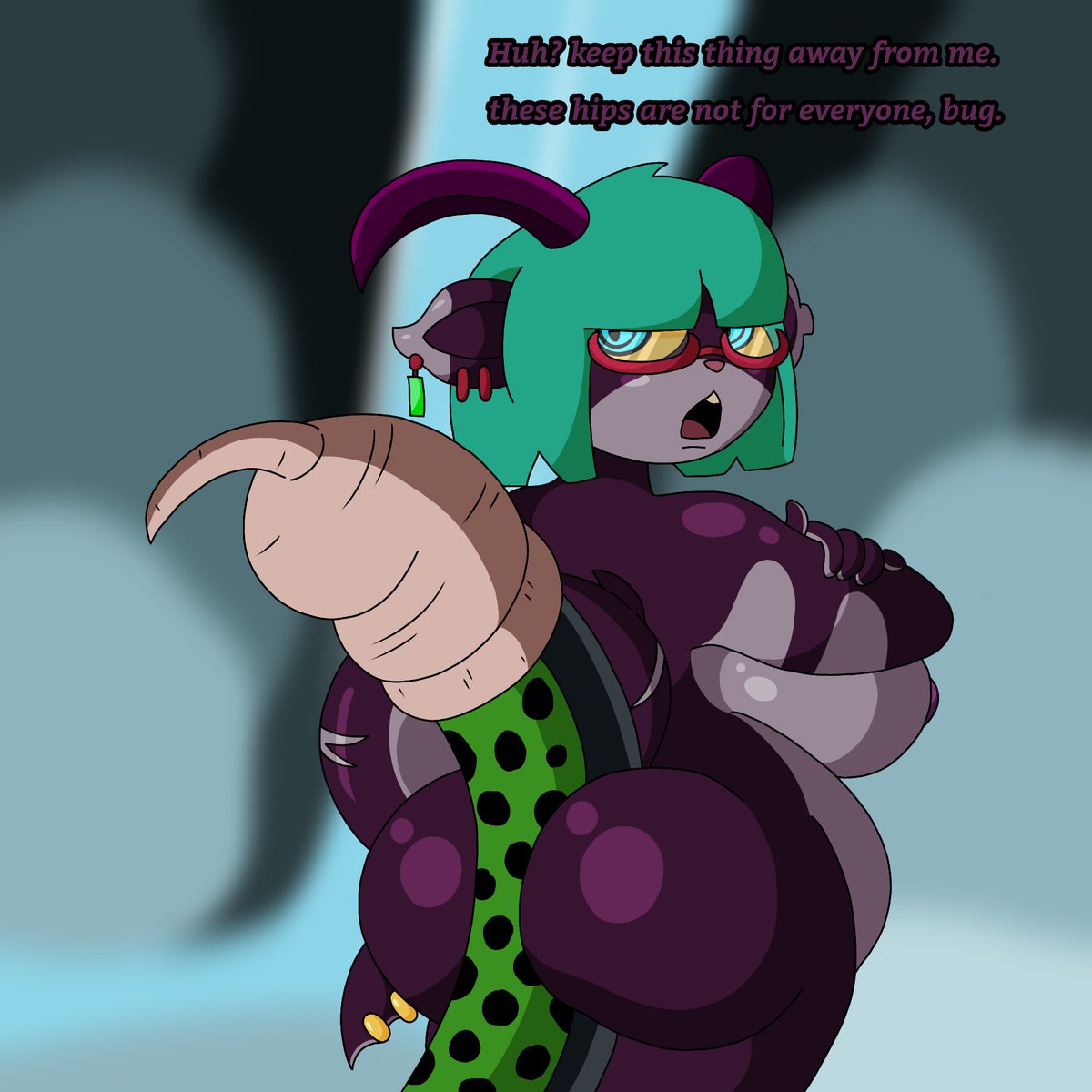 BootyCell's tweet photo. While inside a cave, Gnappy comes face to face with an hungry bug, rather than attacking her it placed it's tail in between her cheeks, eager to devour her

Part of an art trade with @NotSafeNico
Gnappy also belongs to him, thank you for letting me absorb her! https://t.co/fP1bAL1QkI