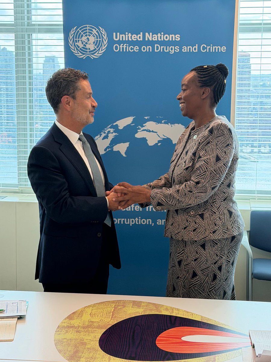 Monica_Juma_'s tweet photo. Held a productive meeting with H.E. Mr. Omar Bula Escobar, Minister of Foreign Affairs of Colombia, on the sidelines of #UNGA81.

Colombia is a longstanding and valued partner of @UNODC. Our Regional Office in Bogotá anchors our work in the region, ensuring we can maximise our impact and reach the communities we serve.

We discussed the scaling of our programmes on alternative development, against organized crime, in anti-corruption efforts, enhancing the capacity of criminal justice, and drug-use prevention and treatment.

I look forward to continuing this important work together.
