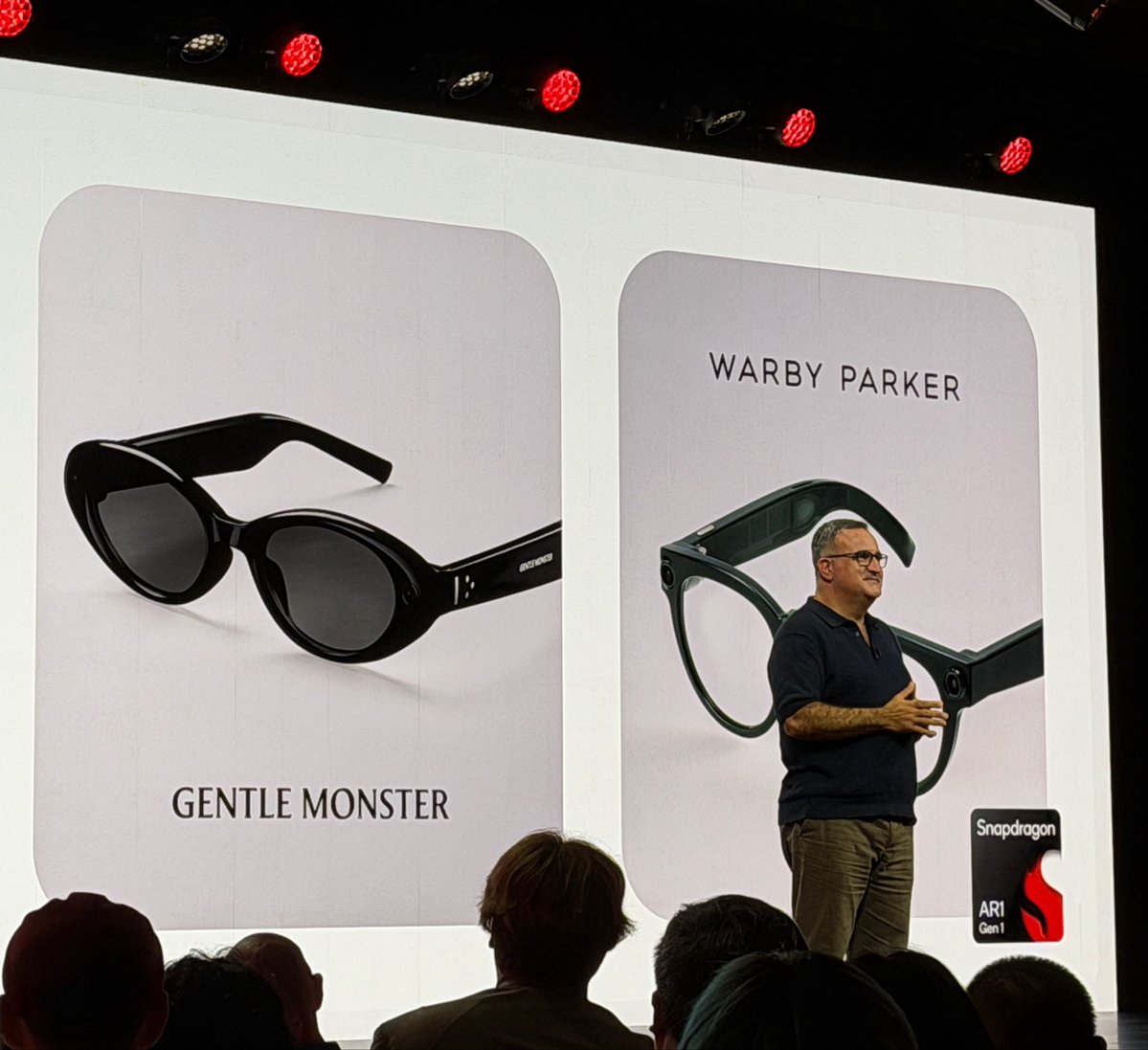 michaelsikand's tweet photo. The next iPhone moment is coming.

The amount of new AI wearables we're about to see in the next year will be WILD and all will be $QCOM powered. 

At $QCOM Snapdragon Summit, a Google exec just teased upcoming AI glasses running Snapdragon AR1. https://t.co/eTruo5r4Od