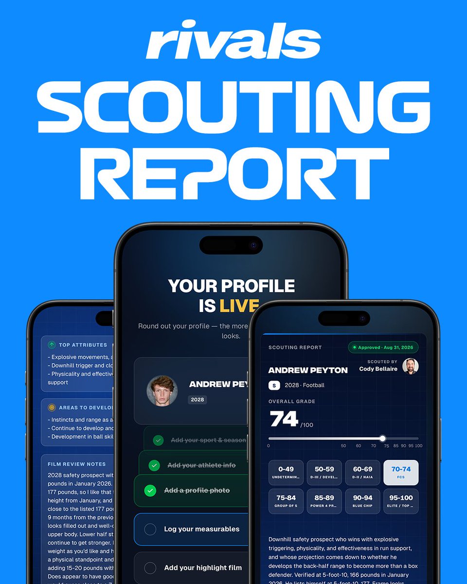 CharlesPower's tweet photo. Your film is your case. Get it in front of @Rivals, claim your profile, and put yourself in front of the evaluators.

Start here: https://t.co/KvVPrsehTM https://t.co/VLnn4Z6kCu