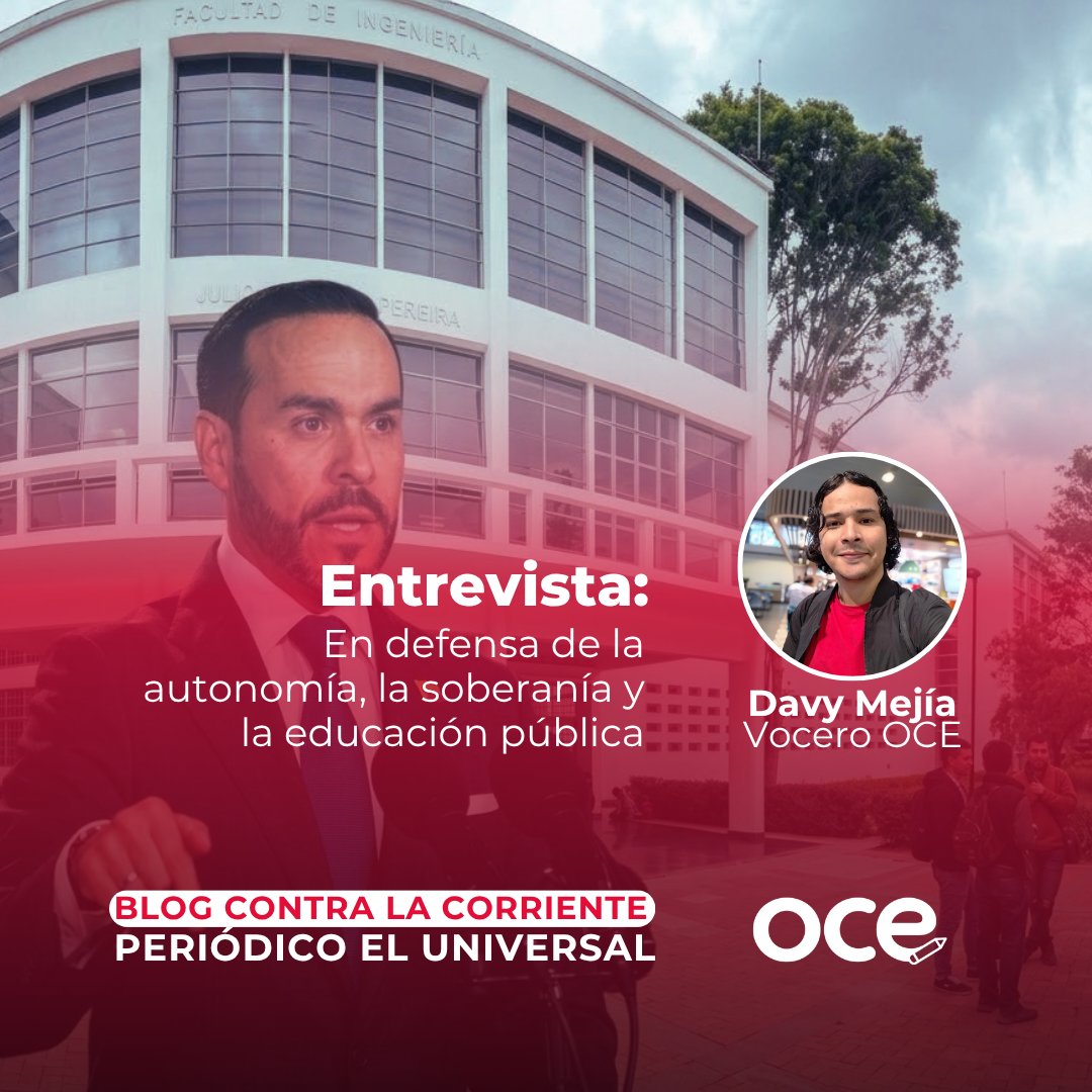 dmejiapaz1's tweet photo. 📰 Conversé con Luis Ariel Carpio, en su blog en el @ElUniversalCtg sobre el anuncio de De La Espriella de ingresar la fuerza pública a los campus, la amenaza contra la autonomía universitaria y otros temas de educación. 💪

📲 Lee la entrevista aquí:
https://t.co/MiWGBwUTKG https://t.co/L8ph5y3xir