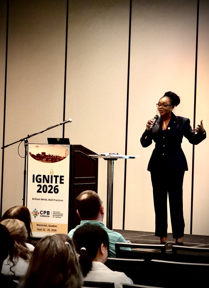 Sage_Canada's tweet photo. We’re here at #CPBIGNITE in Montréal! 🇨🇦

Today, Nadine Niba took the stage to share how bookkeepers can move beyond transactions to become trusted advisors. It’s great to be alongside Canada’s #accounting and #bookkeeping community for a week of learning and connection. https://t.co/PPoE9hgcWP