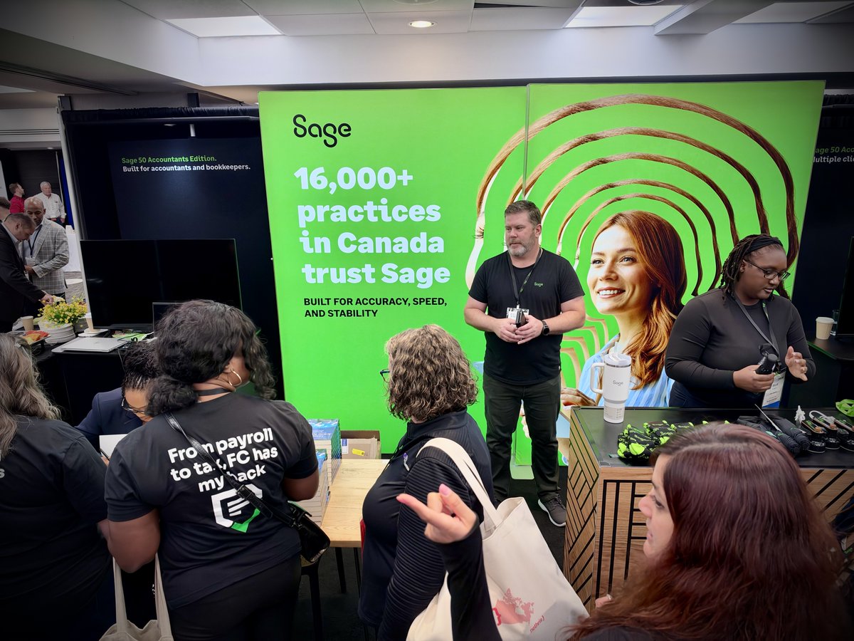 Sage_Canada's tweet photo. We’re here at #CPBIGNITE in Montréal! 🇨🇦

Today, Nadine Niba took the stage to share how bookkeepers can move beyond transactions to become trusted advisors. It’s great to be alongside Canada’s #accounting and #bookkeeping community for a week of learning and connection. https://t.co/PPoE9hgcWP