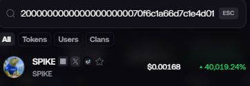 0xAdamsCrypto's tweet photo. $SPIKE on Fomo  0xb20000000000000000000070f6c1a66d7c1e4d01 https://t.co/gW92tKKLh9