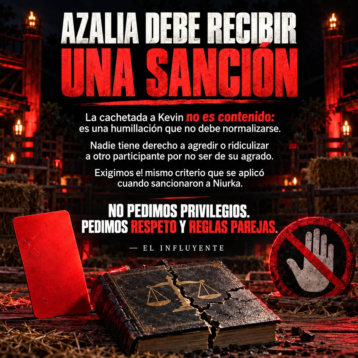 lmn74614's tweet photo. @lagranjavipmx La agresión contra Kevin no puede normalizarse. Exigimos para Azalia el mismo criterio aplicado a Niurka: respeto y reglas parejas para todos. #LaGranjaVIPMX #ReglasParejas Team #Monica #Niurka #Pimpinelaescarlata #IvonneMontero #Rafamercadante #Kevin #Bicolor https://t.co/UXpdZD0Y5U