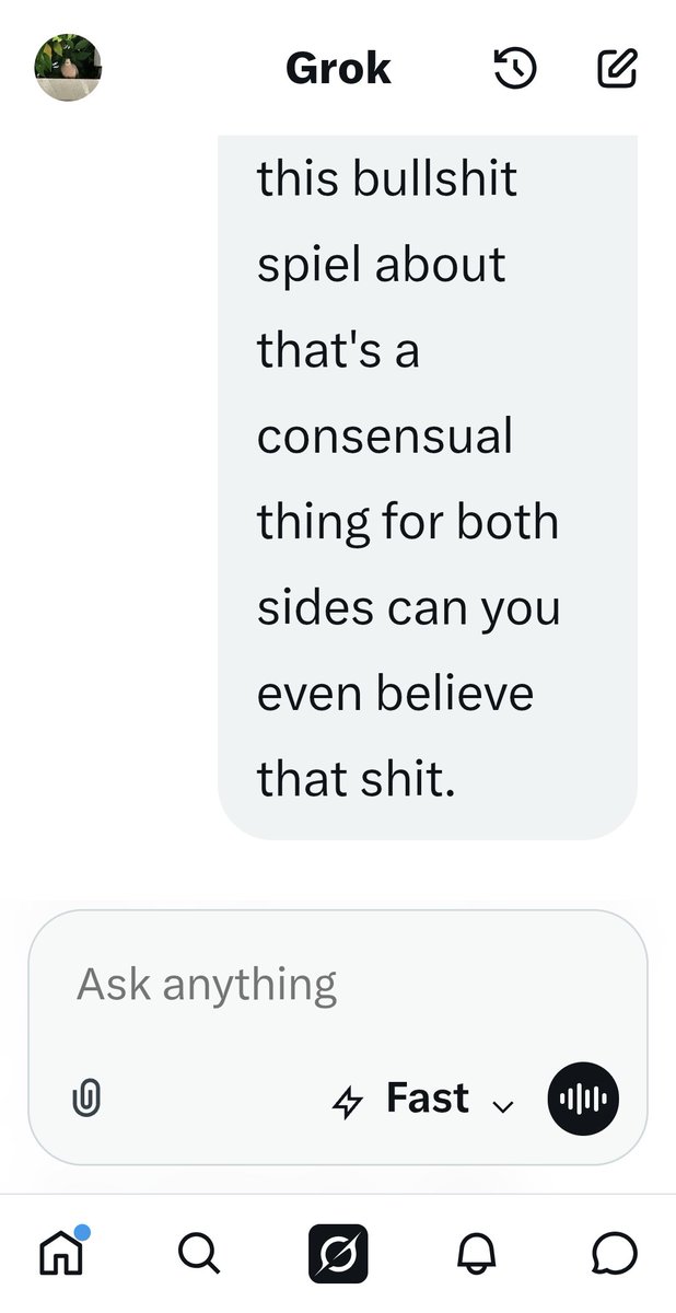 x0____0____0x's tweet photo. I asked both Grok and Google for a kiss.

Was feeling overworked, exhausted and vulnerable. Here are the polar opposite replies I received:

@elonmusk
@grok https://t.co/xwpXPd1ALS