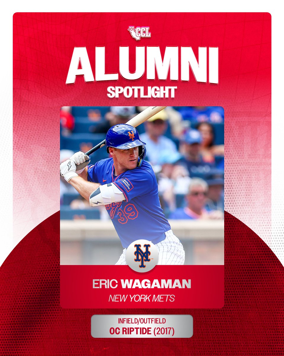 CCL_Baseball's tweet photo. Week 2 of our CCL Alumni Spotlights who are making their mark in the @MLB 💥

Eric Wagaman | @Mets (INF/OF)
CCL Alum: @OCRiptide (2017)

Read all about Eric here → https://t.co/cqSN7UVWlX https://t.co/dVw766y13g