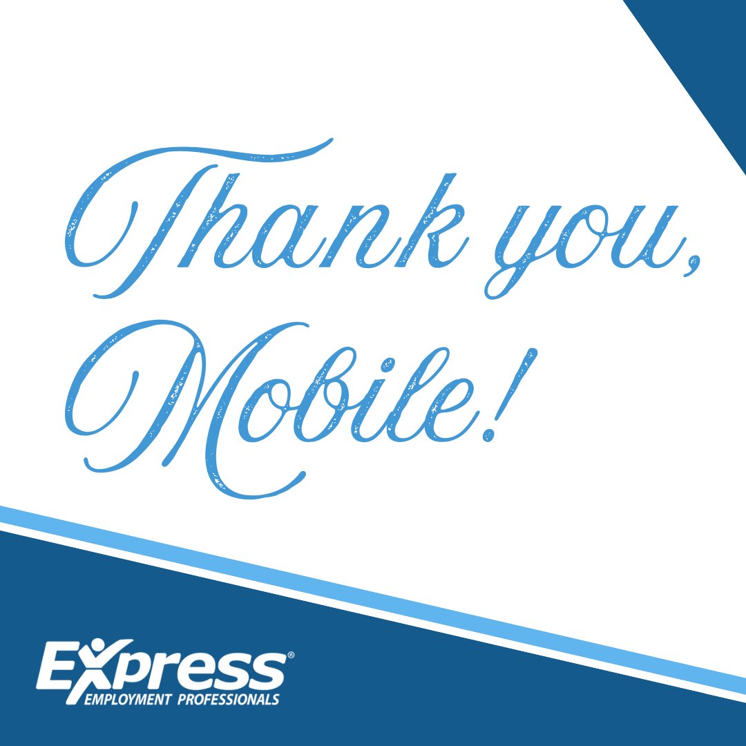 ExpressProsMob's tweet photo. WOW, MOBILE! 230 PEOPLE!

A HUGE thank you to all 230 job seekers who stopped by our Job Fair today from 10-2! We appreciate everyone who took the time to come meet our team, tell us about your experience, and learn more about the opportunities we have available.

And thank... https://t.co/uZiz5kGxeD