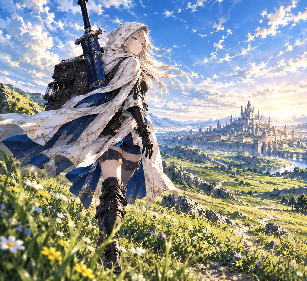 nathvon1's tweet photo. 旅の大剣騎士エミリア・街はもうすぐ
#AIイラスト
#ファンタジー https://t.co/elxBFri89R