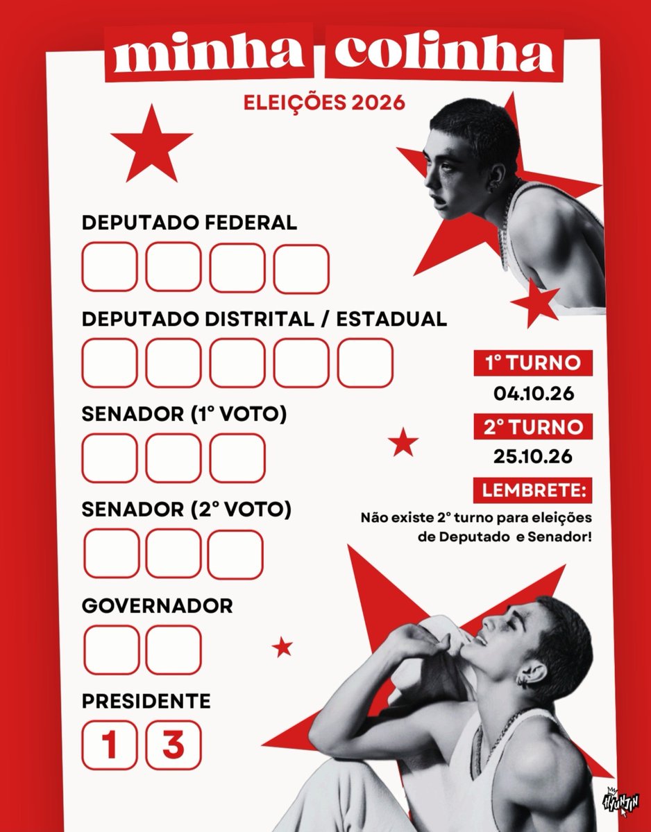 CliqueHyunjin's tweet photo. 🚨 As eleições de 2026 estão se aproximando e, antes do dia da votação, reservem um tempinho para entender melhor as opções que estarão nas urnas. Procurem informações sobre os candidatos, suas trajetórias e propostas. Mais do que decorar números, é importante entender quem estamos escolhendo e quais ideias queremos ver representadas. A nossa escolha pode refletir em diferentes áreas do nosso dia a dia, por isso, informação faz toda a diferença. Leiam, comparem e tirem suas próprias conclusões antes de decidir o voto. 

E para facilitar na hora de votar, preparamos uma colinha! Vocês podem baixá-la, preencher com os números dos candidatos escolhidos e levá-la no dia da votação. Vamos lutar pela preservação do nosso Brasil soberano! 🗳️⭐🇧🇷