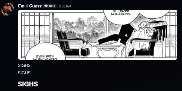 Emsufferable's tweet photo. On a reread and the sheer amount of dread I felt getting closer to this fucking panel. BARE FEET URUHA? ON THE COFFEE TABLE????? https://t.co/ynrRupv48n