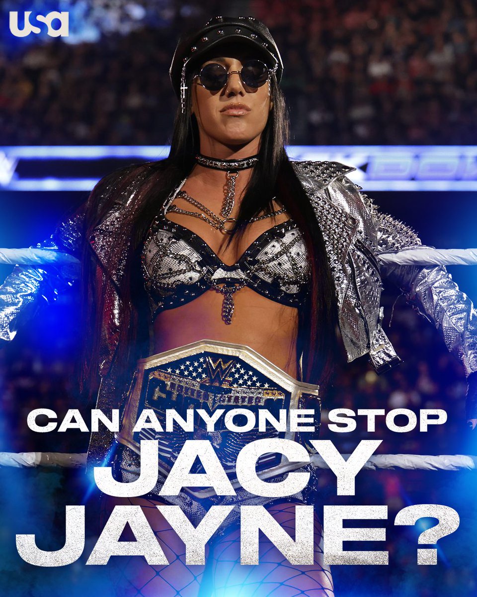 USANetwork's tweet photo. The Women's United States Champion and a Money In The Bank qualifier? Jacy Jayne is on a roll! #WWE #SmackDown https://t.co/a1nT9KX5Bl