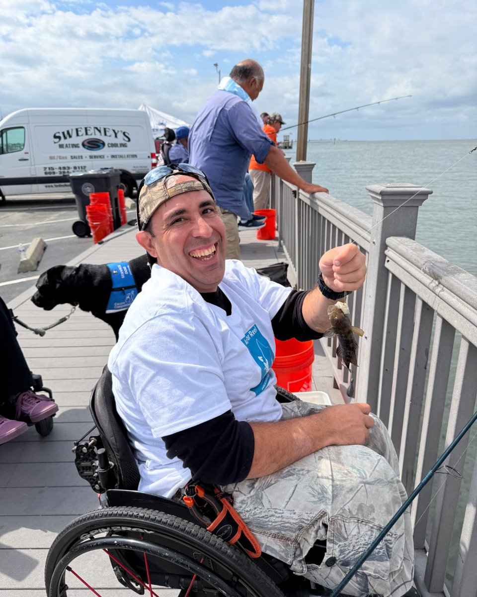 Stockton_edu's tweet photo. The Ospreys volunteered for Access for Reel, an adaptive fishing tournament, in Long Beach Island this month to break down barriers for anglers with disabilities. https://t.co/WbCdmsFz5V