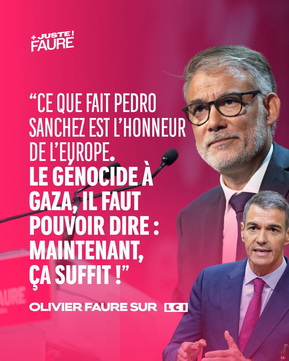 avecfaure2027's tweet photo. « Ce que fait Pedro Sanchez est l’honneur de l’Europe. Le génocide à Gaza, il faut pouvoir dire maintenant, ca suffit. »

#AvecFaure2027 
#FaceAuxFrancais
#PrimairedeGauche https://t.co/ASXQlEn9FC