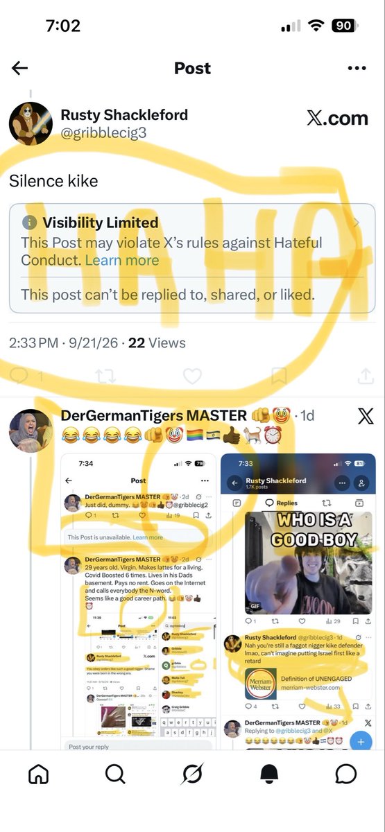 DerGermanBobbie's tweet photo. @gribblecig2 @JessicaTarlov Yes, dummy. I owe you a hooker because you are incapable of finding any lady friends because you have nowhere to bring them back other than your dadโs basement. Better?#IWin #IOwnYou๐๐ซต๐คก๐๐๐๐ฟ๐ฎ๐ฑ๐ณ๏ธโ๐ https://t.co/gbqVLUgJVj