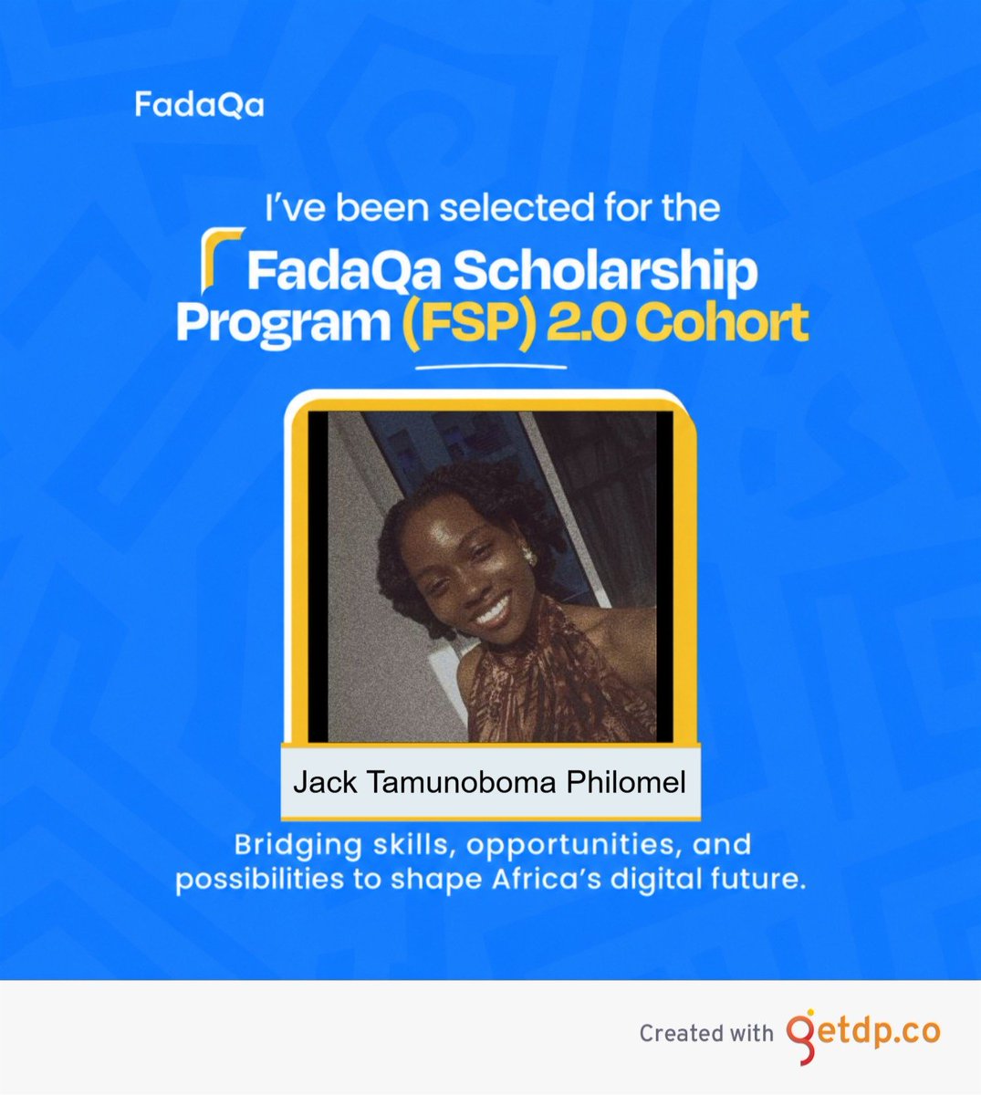 amolamoree's tweet photo. Thrilled that I have been selected to be a part of the Branding and Marketing track!
Thank you @FadaQa_ for this platform to learn and grow into future opportunities!
#FadaQaTechScholars
#FSP2.0 https://t.co/nJPgCHsekM
