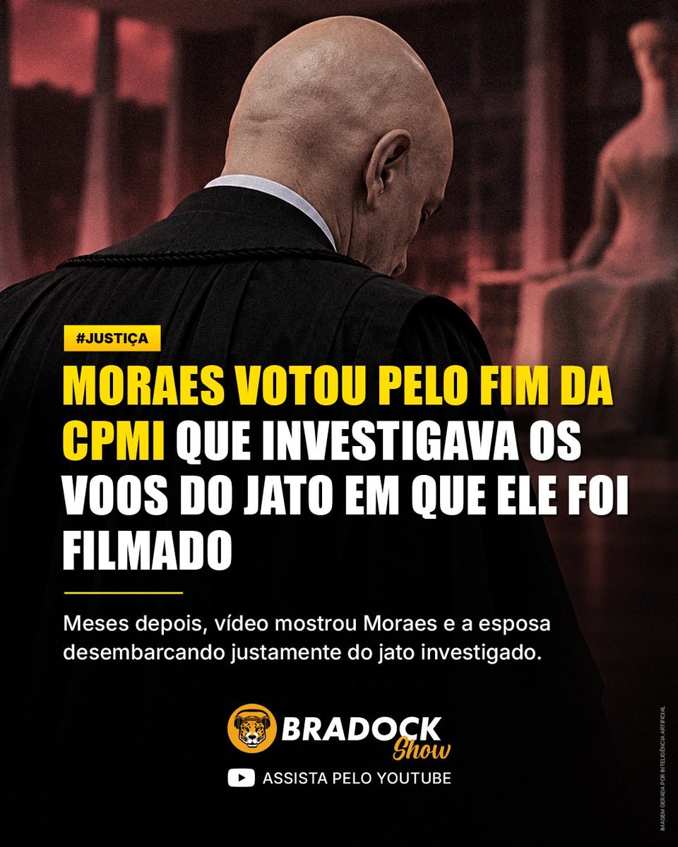 MachadoDarlon's tweet photo. ⚖️🥚👀 Alexandre de Moraes integrou a maioria do STF que decidiu encerrar a CPMI do INSS antes de a comissão receber informações sobre os passageiros do Legacy 650 PP-NLR. A CPMI havia aprovado requerimentos para obter dados do avião. A empresa responsável pediu prazo adicional para entregar as informações, mas a comissão terminou antes disso. Meses depois, um vídeo mostrou Moraes e sua esposa desembarcando justamente dessa aeronave. O voto de Moraes foi apenas um dos oito votos pela rejeição da prorrogação da CPMI. Também é importante registrar que, no momento do julgamento, o vídeo do desembarque ainda não era público. 

➡️ Siga: @BradockShow 🔰