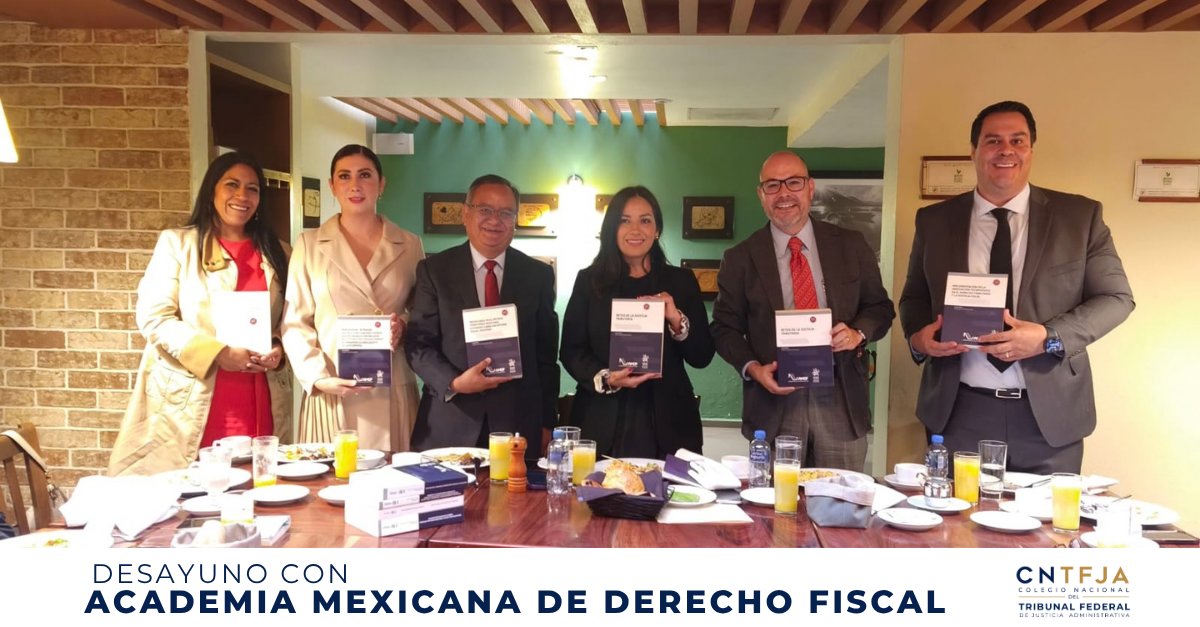 ColegioTFJA's tweet photo. El CNTFJA sostuvo un encuentro con la @AMDF4 , con la participación de los Consejos Directivos de ambas instituciones.

Esta reunión abre la puerta a sumar esfuerzos académicos y a trabajar de manera conjunta para fortalecer la especialización en materia fiscal y administrativa. https://t.co/A5qxWl1oeA