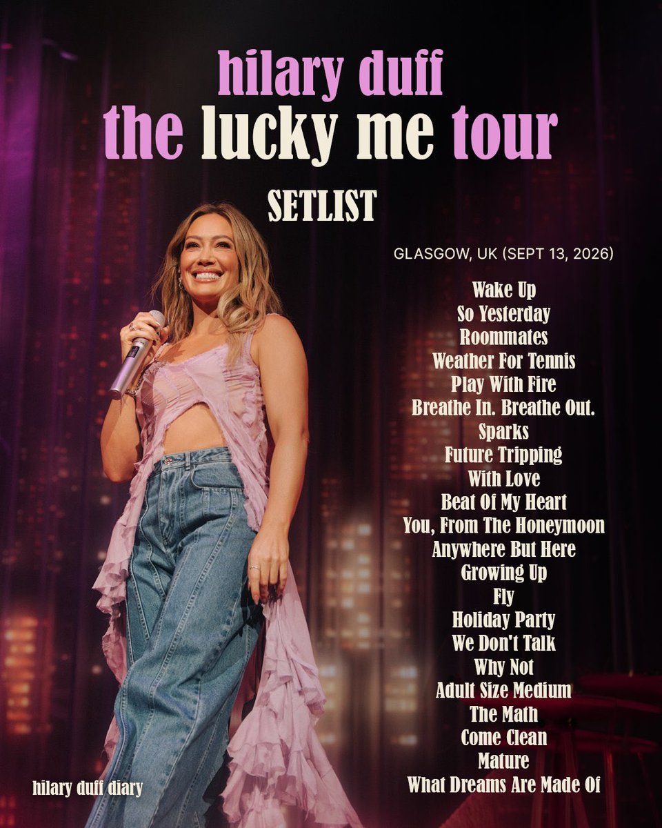 notdatgirll's tweet photo. 🚨Para los que preguntan que va a cantar Hilary Duff en el movistar arena en argentina viene haciendo este setlist https://t.co/C0jnj2f3fZ