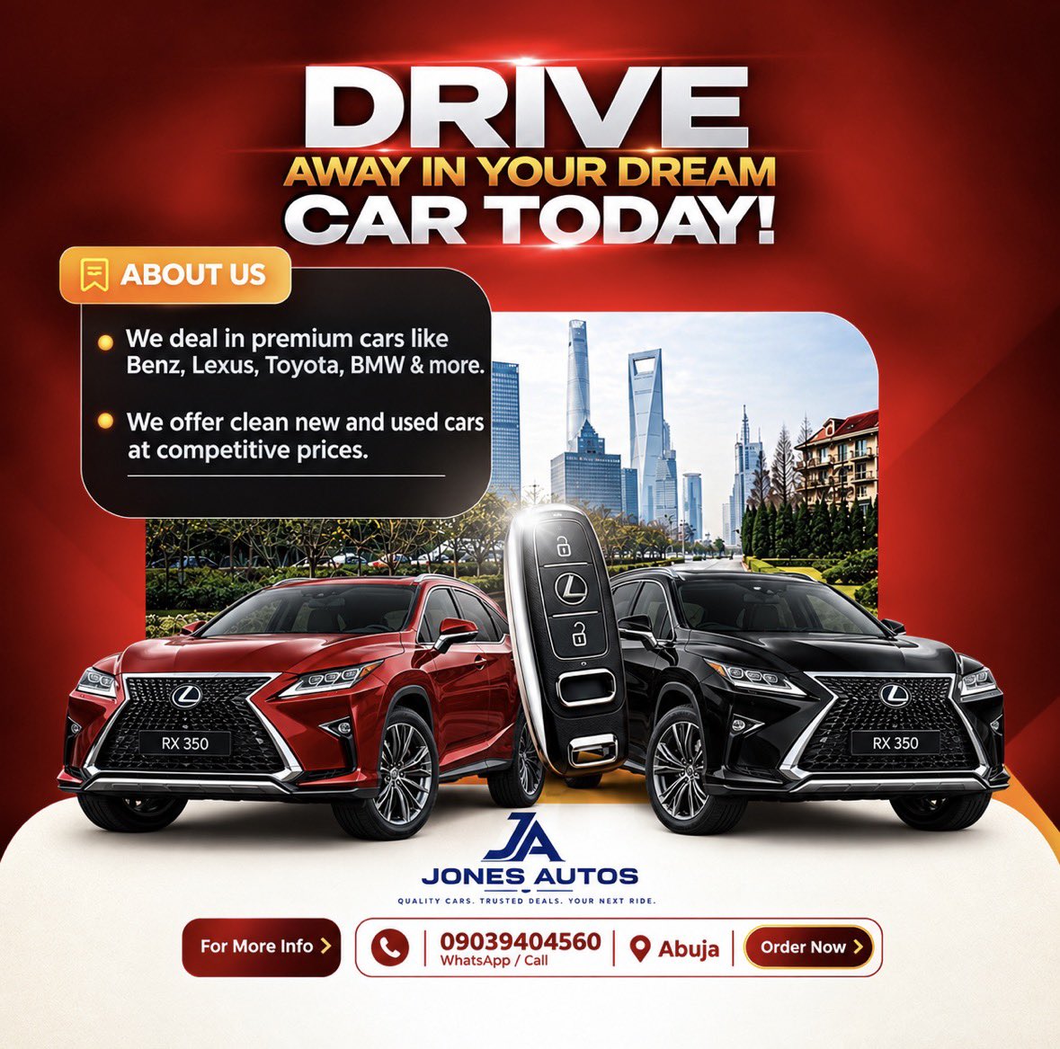 jonesautosng's tweet photo. DRIVE AWAY IN YOUR DREAM CAR 🚘 
2018 LEXUS RX350 F SPORT &amp; 2022 LEXUS RX350 AVAILABLE 
📩DM For Enquires / Call 09039404570 https://t.co/E9Cj8yxKok