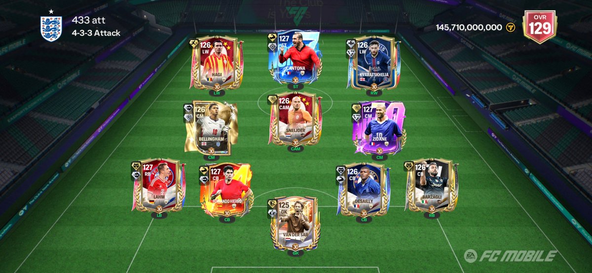 FCMUniverse's tweet photo. Before we go into Maintenance - Drop your final teams of FC Mobile 26

We keep everything, none of our progress resets, so don't worry there...

Happy with my team, will use anniversary to strengthen positions with 120 and 121 players.

However I will keep the most versatile as you will see during the live, players with alt positions will be much more important after the update if you want to get the most from Game Plans

@tutiofifa @EASFCMOBILE @FirstHalfYT @KJavierFM @FCthunder_EA @newcomerFM @VikingFCM