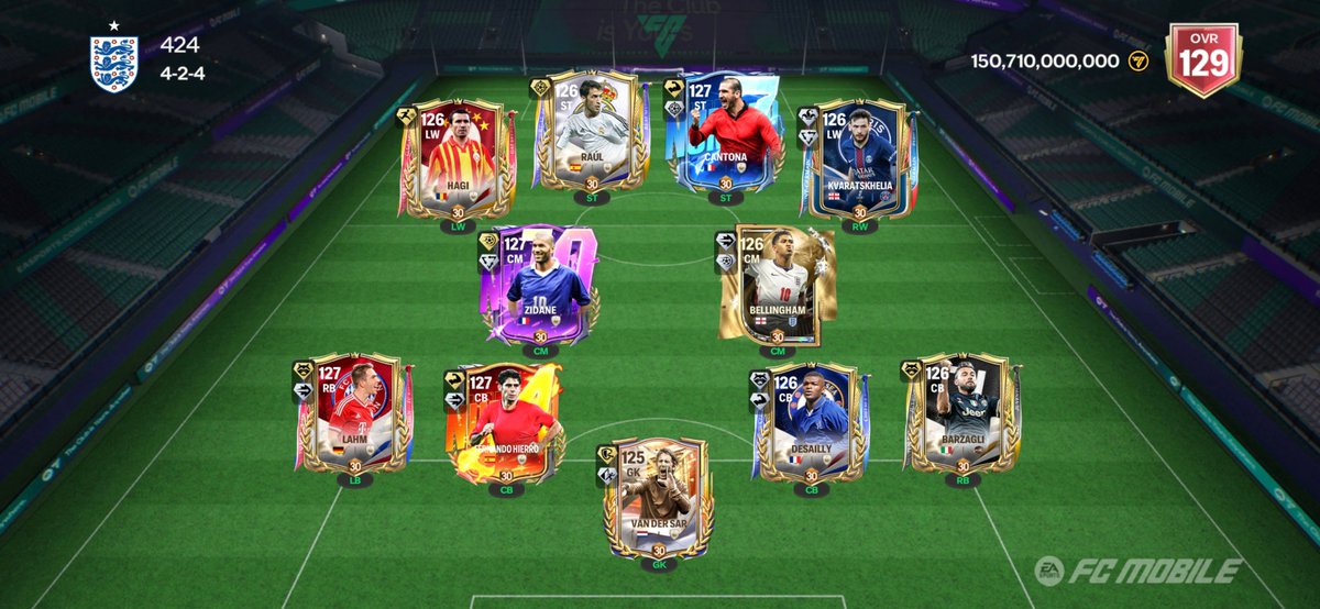 FCMUniverse's tweet photo. Before we go into Maintenance - Drop your final teams of FC Mobile 26

We keep everything, none of our progress resets, so don't worry there...

Happy with my team, will use anniversary to strengthen positions with 120 and 121 players.

However I will keep the most versatile as you will see during the live, players with alt positions will be much more important after the update if you want to get the most from Game Plans

@tutiofifa @EASFCMOBILE @FirstHalfYT @KJavierFM @FCthunder_EA @newcomerFM @VikingFCM