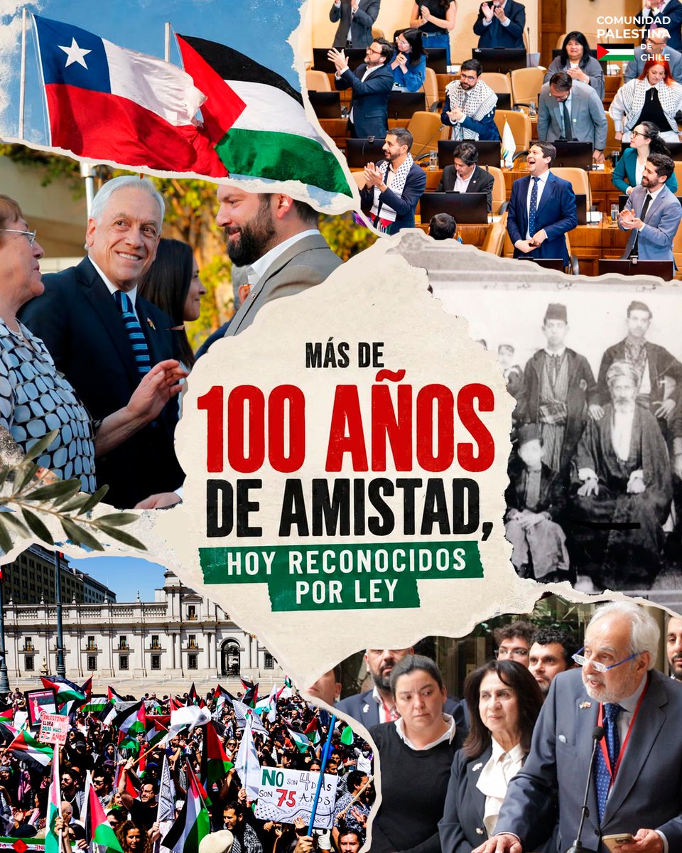 ComPalestinaCL's tweet photo. Las instituciones de la Comunidad Palestina de Chile agradecen al Congreso Nacional la aprobación del proyecto de ley que establece el 7 de enero como el Día de la Amistad y Solidaridad Chileno-Palestina.

El 7 de enero no crea una amistad: reconoce más de 100 años de historia. https://t.co/6CPEiQqYUI