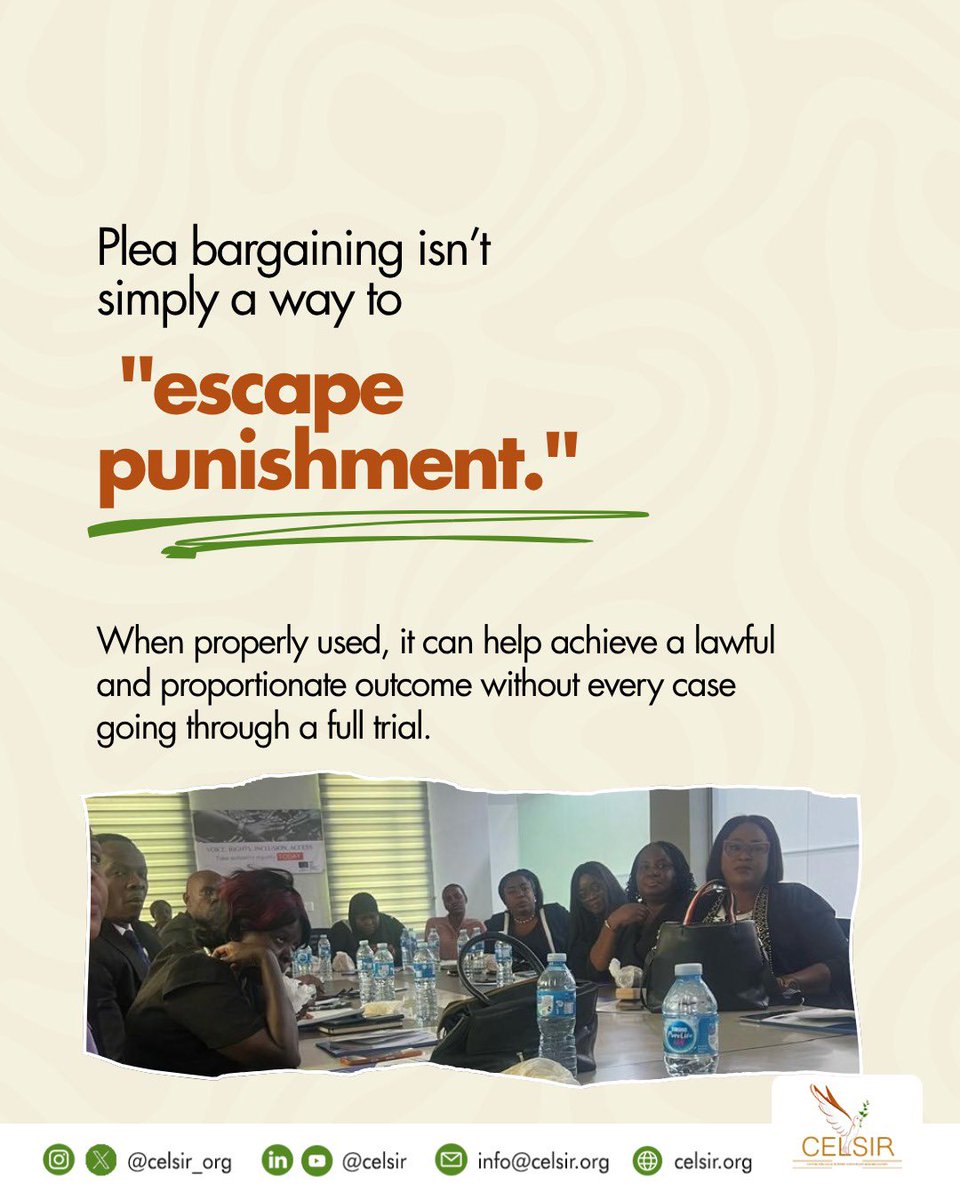 celsir_org's tweet photo. As we joined several justice-sector stakeholders in Lagos to discuss plea bargaining, the conversation went beyond simply understanding how the process works. https://t.co/fulVdpWSJ3