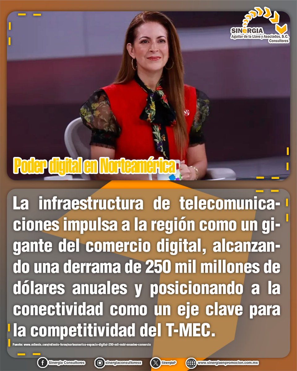 SinergiaP's tweet photo. #ComercioDigital #Norteamérica #Telecomunicaciones #TMEC #EconomíaDigital https://t.co/7cwG6I0Xeu