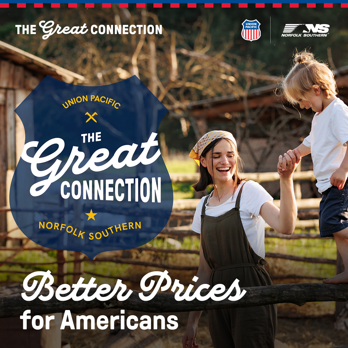 UnionPacific's tweet photo. Saving shippers $3.5 billion annually. Helping retailers keep shelves stocked. Helping American families stretch their dollars further. It's all connected.