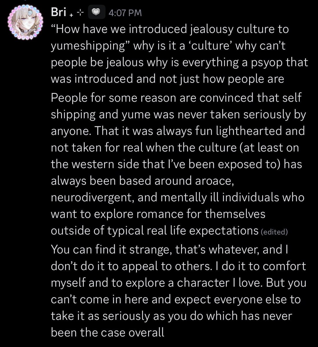 screwyume's tweet photo. Small yume culture rant that I stand by if anyone cares about my thoughts on the matter https://t.co/DahaLmUMP6