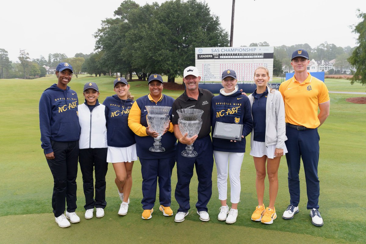 SASChampionship's tweet photo. 🎙️ We’re talking golf, HBCU pride and the SAS Championship!
 
The Sports Shop Radio caught up with NC A&amp;T’s golf Coach Levister to talk about the game,  defending their 2025 men's and women's champions  and what’s ahead.

Check out the conversation and hear what Coach had to say! https://t.co/44DamXibnJ
