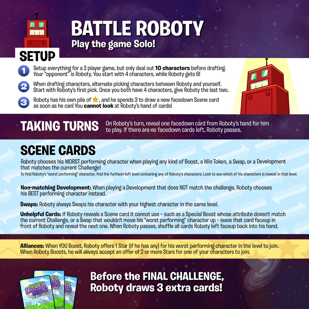 jacknjellify's tweet photo. BFDI: The Card Game releases THIS SATURDAY, 9/26 on https://t.co/i8bK3rpHFK! Designers Kip Parowski and Dylan Kistler came up with a free SOLO mode, "Battle Roboty"! Can Roboty's artificial intellect beat the biggest of BFDI fans? https://t.co/E6OTvyNEbK