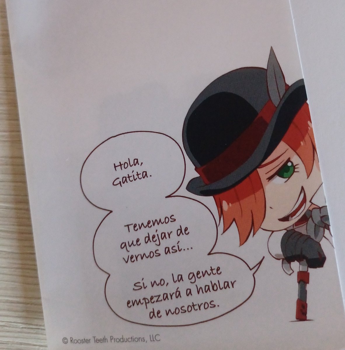 TheRealLyricCat's tweet photo. Un detalle gracioso de las versiones en físico, es que al final, hay un dibujo de Roman Chibi con un mensaje para la protagonista del tomo. https://t.co/nrTYedilnt
