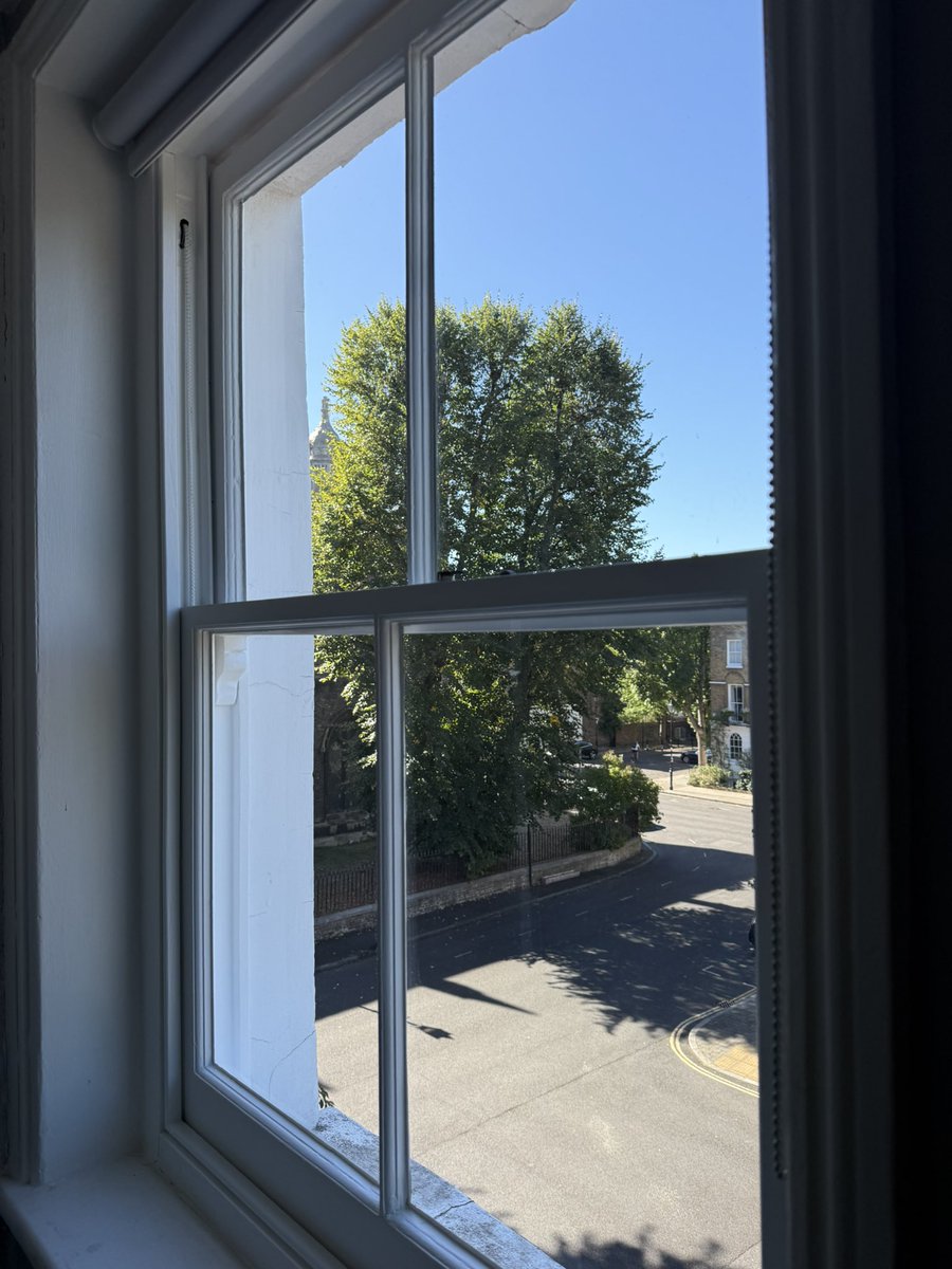 BarnsburyCo's tweet photo. Original sash windows, carefully preserved.
These historic timber sashes on a listed property in North London have been fully restored and hand painted, retaining their original proportions, fine glazing bars and character.
#HeritageJoinery #SashWindows #ListedBuildings https://t.co/4v307O8nXh