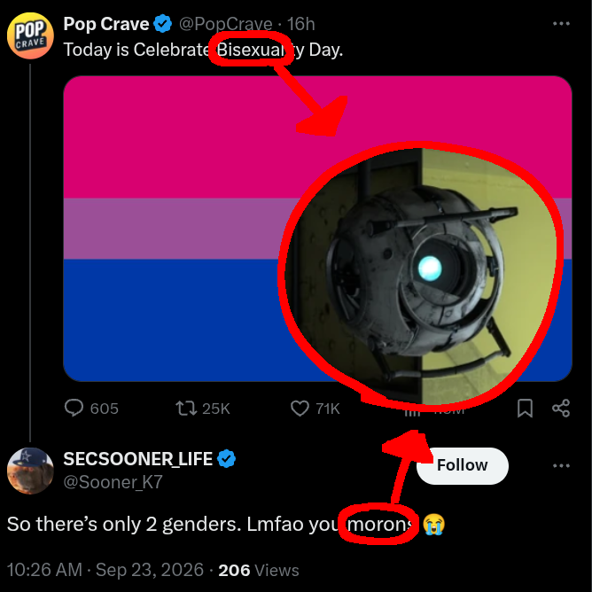 wheatley_pilled's tweet photo. saw an opportunity with this random ass transphobic comment. happy bi day. #portaltwt #portal2 #portal #wheatleyisveryhot #imeanuh #whosaidthat https://t.co/VmEqOGVKPE