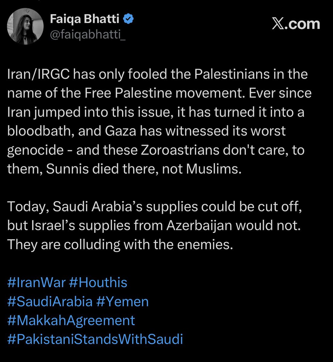 faiqabhatti_'s tweet photo. Thank you for reminding us of your 3000-year-old civilization and confirming that you are a Zoroastrian, not a Muslim state

P.S. The Persian Empire will never be re-established. A sad reality 

#IranWar #SaudiArabia https://t.co/74TLUCgG8X
