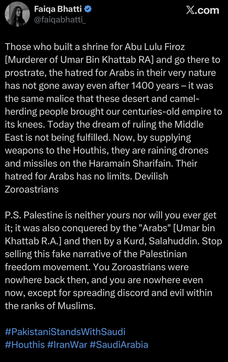 faiqabhatti_'s tweet photo. Thank you for reminding us of your 3000-year-old civilization and confirming that you are a Zoroastrian, not a Muslim state

P.S. The Persian Empire will never be re-established. A sad reality 

#IranWar #SaudiArabia https://t.co/74TLUCgG8X