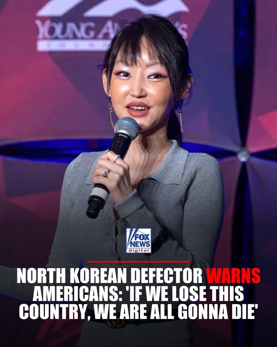 WellsJorda89710's tweet photo. 🚨 STARK WARNING FROM NORTH KOREAN DEFECTOR YEONMI PARK!

Yeonmi Park is sounding the alarm about American students embracing communism—while growing up with freedoms and opportunities she says people in North Korea never had.

She’ll be speaking at an anti-communism event hosted by Cornerstone University in Michigan alongside a survivor of Mao’s Cultural Revolution and Babylon Bee CEO Seth Dillon.

The event comes as Cornerstone’s president says he has become increasingly concerned about growing support for socialism among young Americans.

⚠️ Never take freedom for granted. Know history. Learn from those who lived under communist regimes.

#YeonmiPark #Communism #Socialism #Freedom #AmericanFreedom #Capitalism #KnowYourHistory #Christianity #CornerstoneUniversity #NorthKorea #Mao #PoliticalFreedom